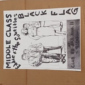 Rare Vintage Black Flag Punk Rock Concert Flyer #2 Pettibone